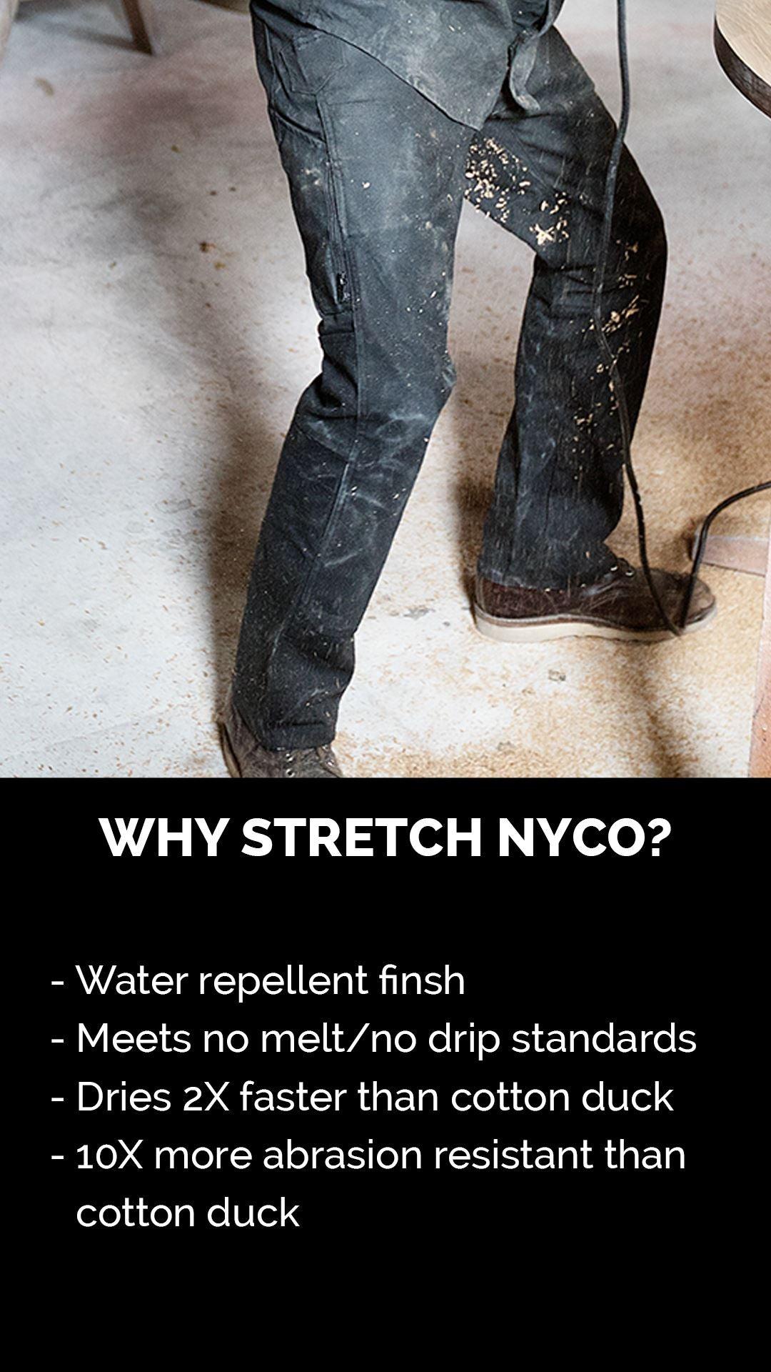 Our Custom Fabric, and Why Choose-Strecth Nyco Work Pants!