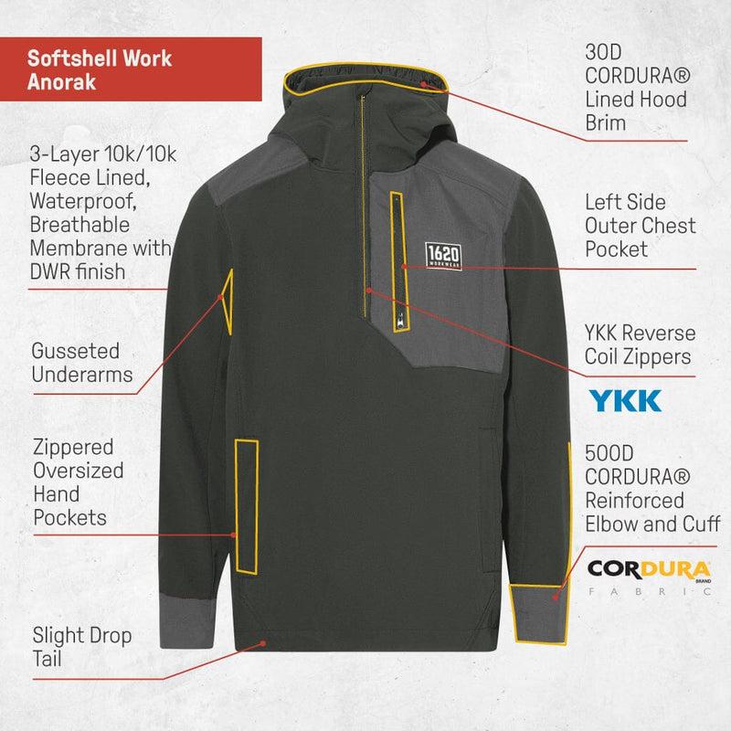 The 1620 Softshell Work Anorak | Fleece Lined | Made in the U.S.A ...