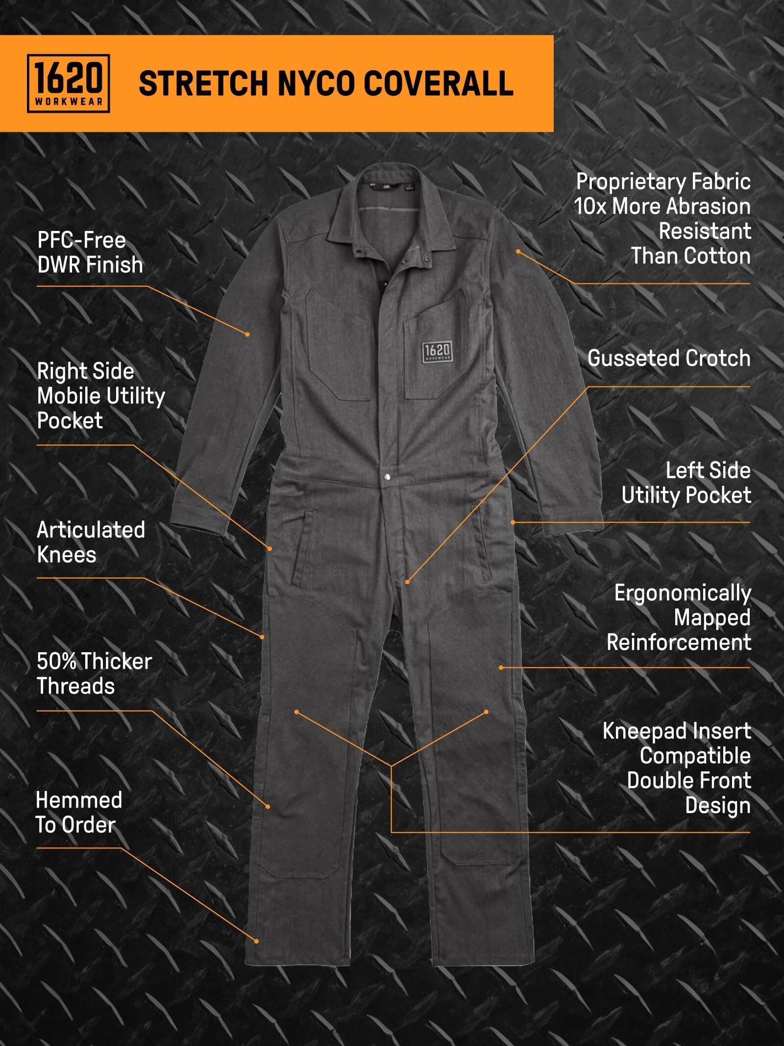 Stretch NYCO Coverall - FINAL SALE Coverall 1620 Workwear, Inc
