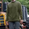 Male worker wearing The Crew Sweatshirt by 1620 Workwear in Hunter Green