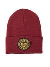 Cuffed Beanie Accessories 1620 Workwear, Inc Roundel Burgundy