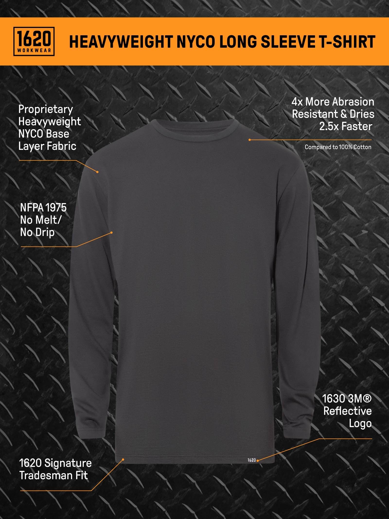 Heavyweight NYCO Long Sleeve T-Shirt Shirts 1620 Workwear, Inc