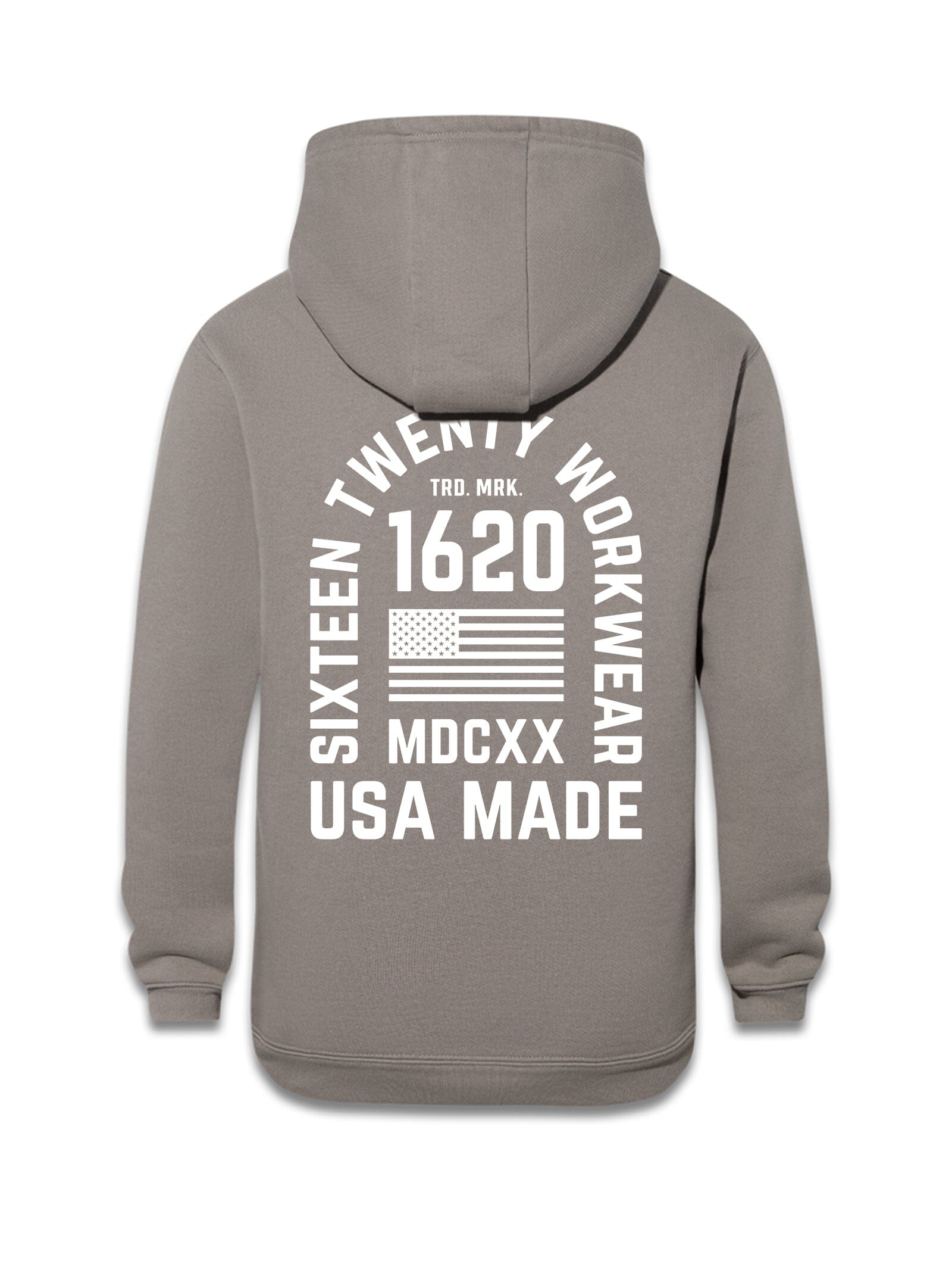 Stacked Logo Work Hoodie Sweatshirts 1620 workwear Grey White Small