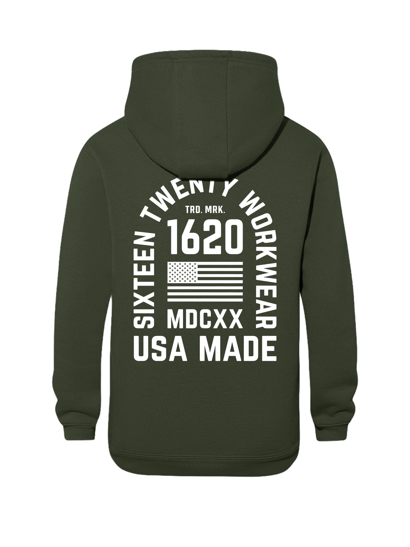 Stacked Logo Work Hoodie Sweatshirts 1620 workwear Hunter Green White Small