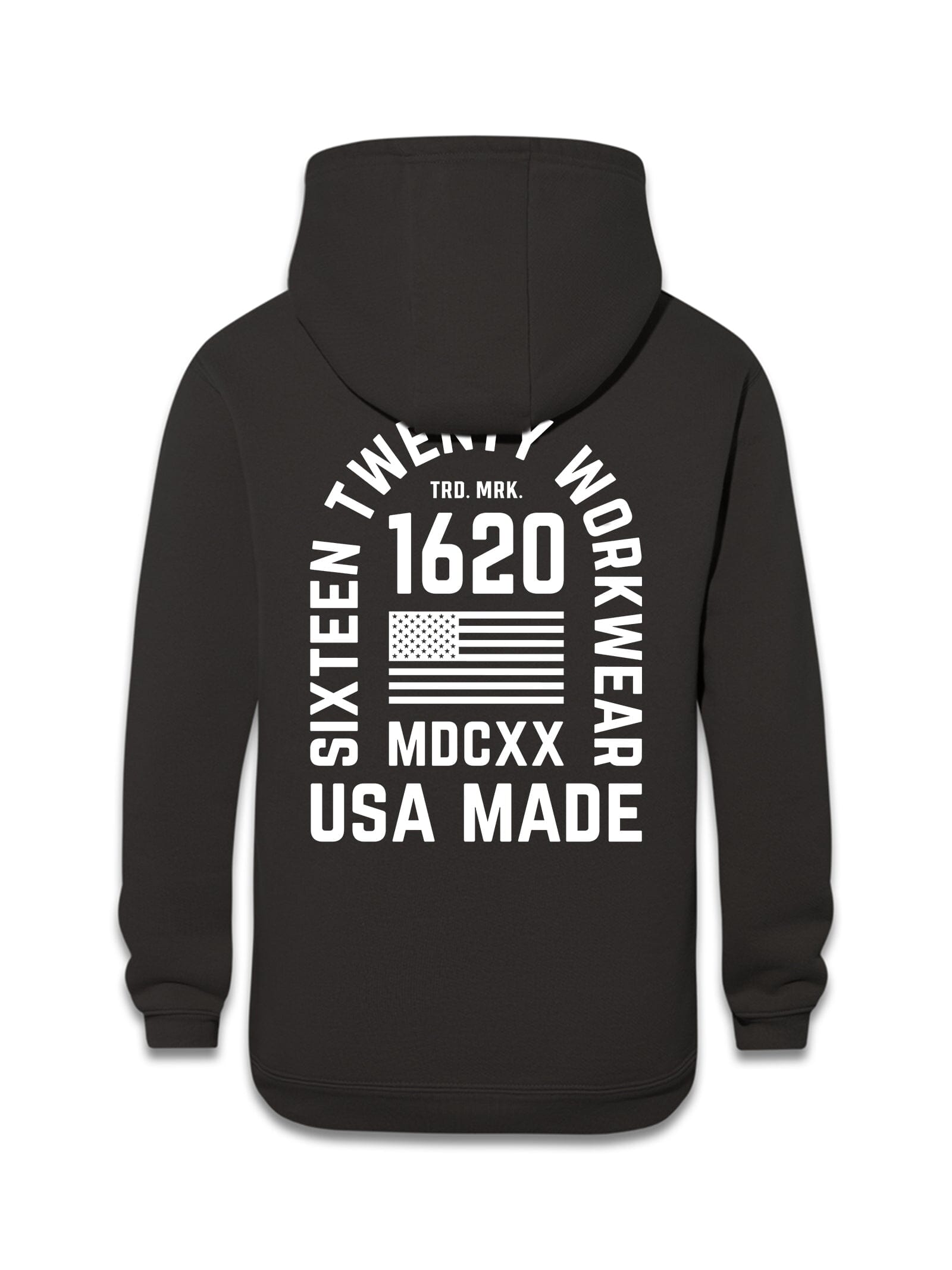 Stacked Logo Work Hoodie Sweatshirts 1620 workwear Black White Small
