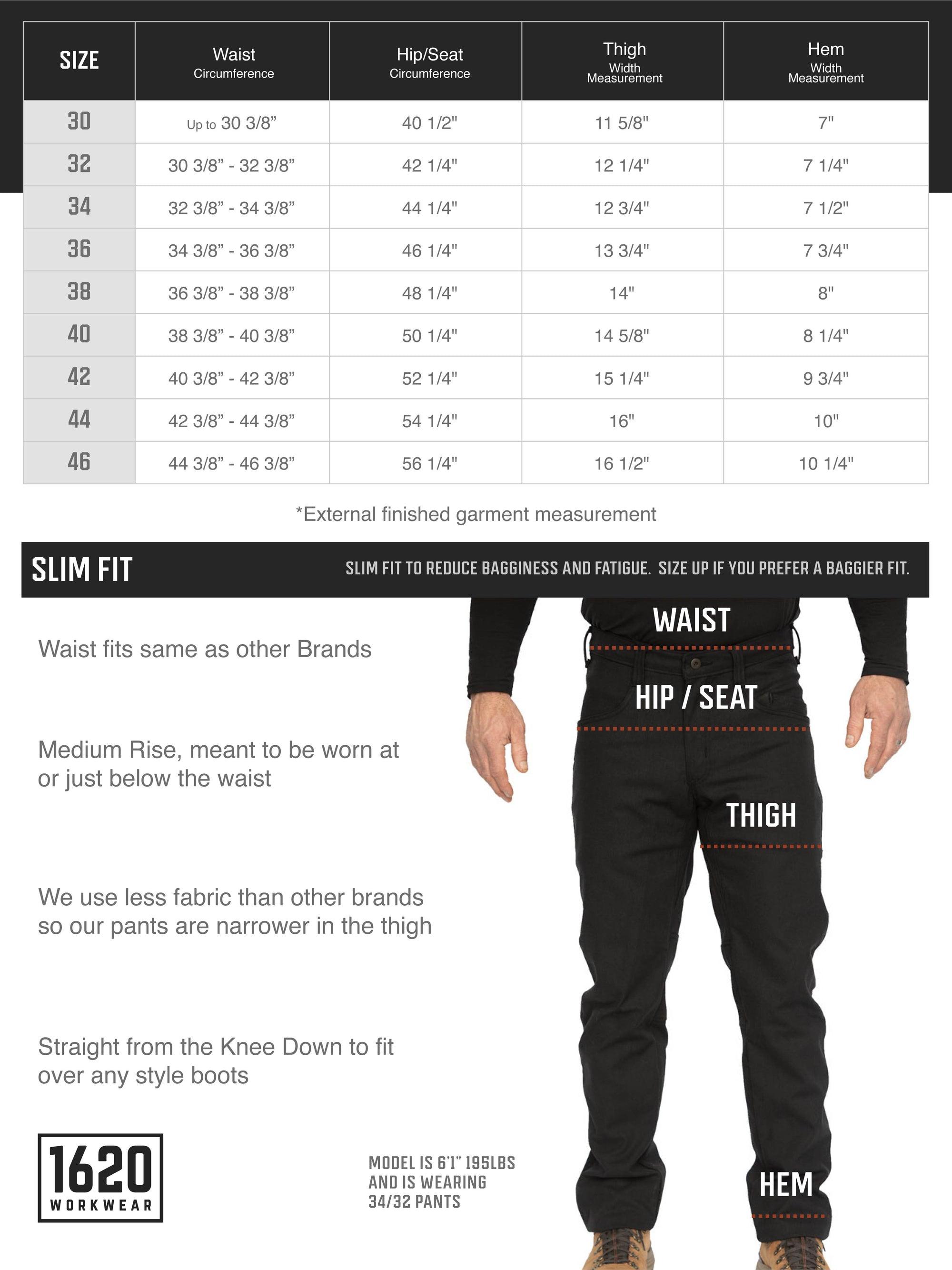 Slim Fit Double Knee Utility Pant 2.0 Pants 1620 Workwear, Inc Granite 30 
