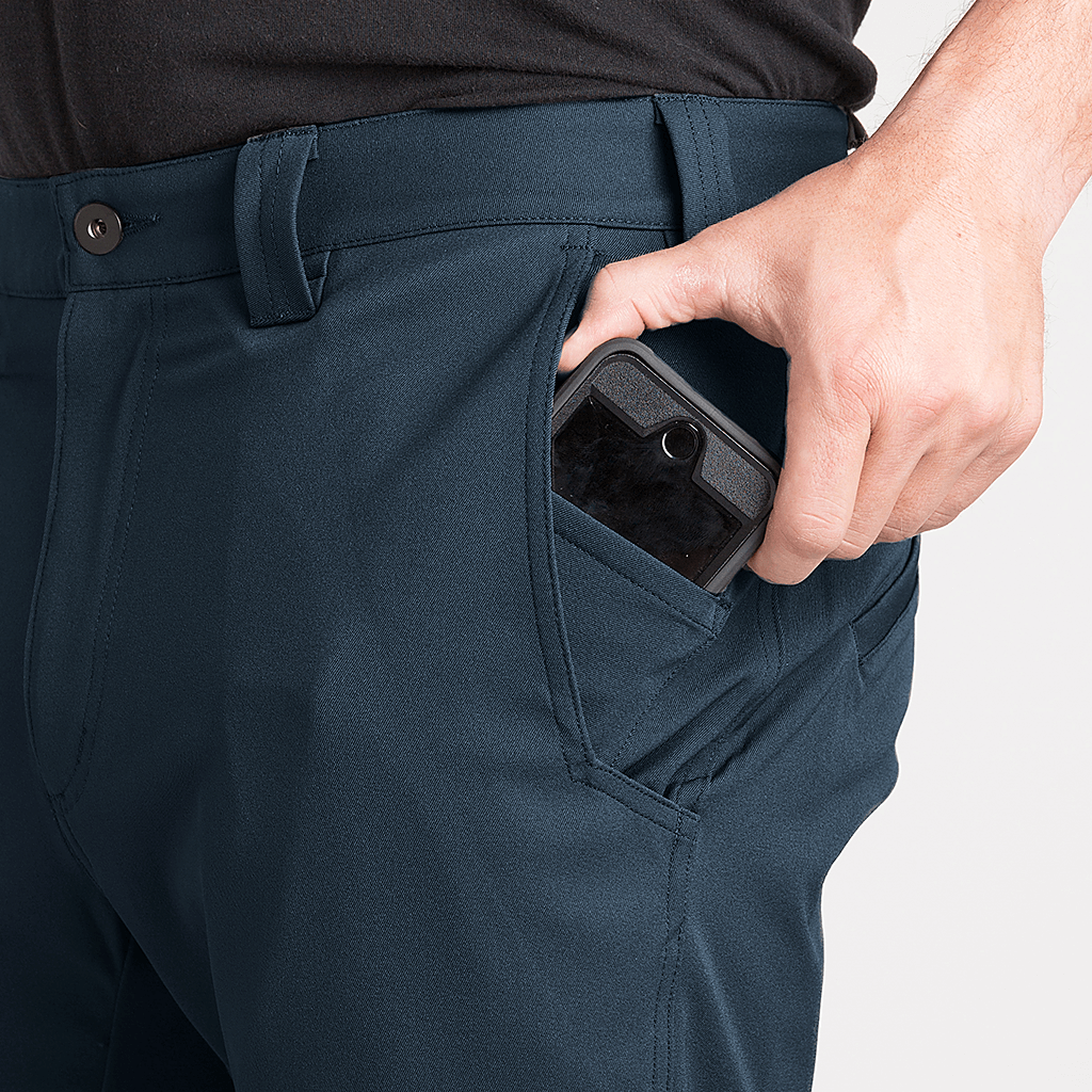 Blue 1620 Shop Pant featuring left hand Knife Clip & Watch Pocket with phone inside