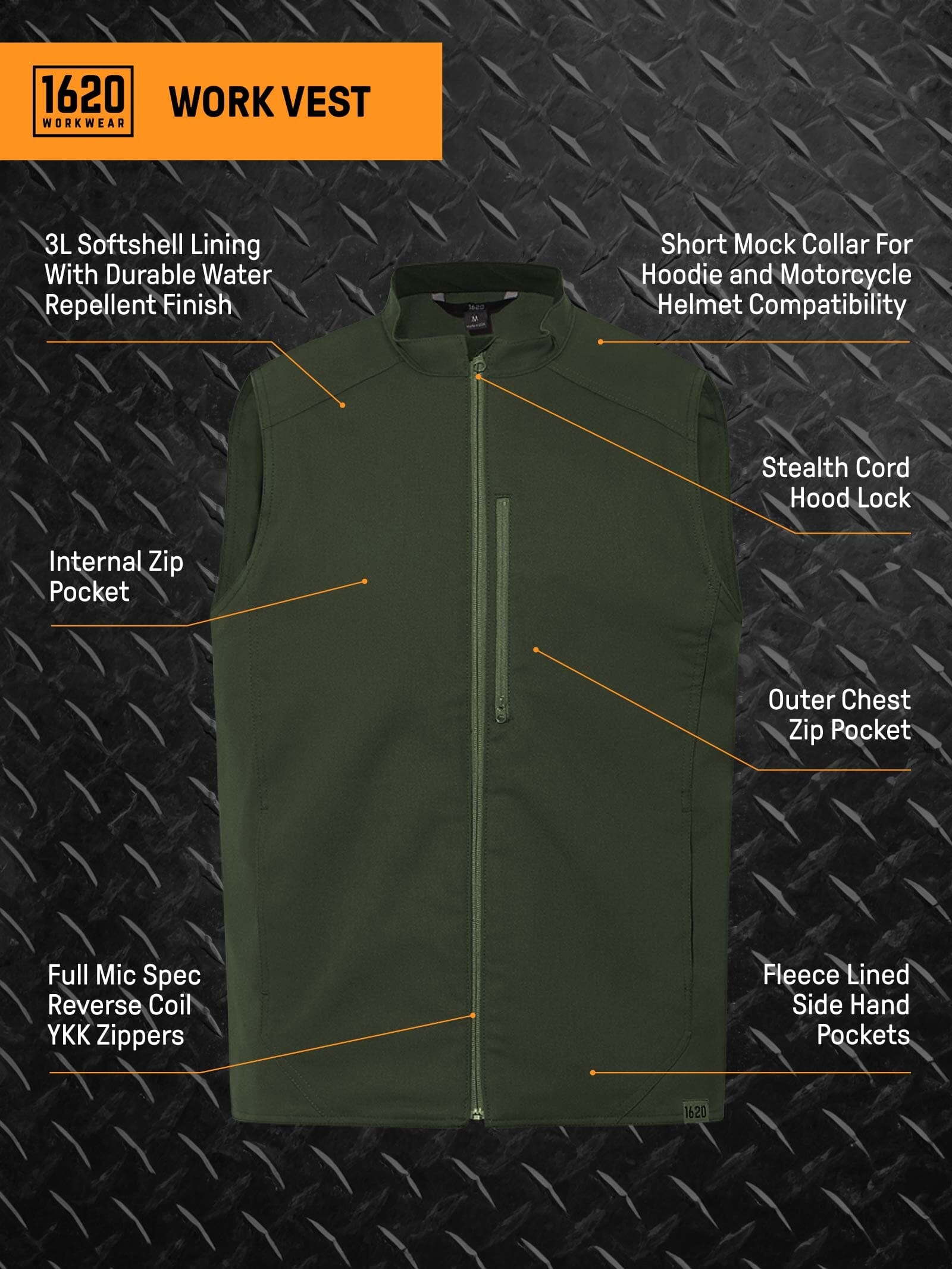 Work Vest vest 1620 Workwear, Inc