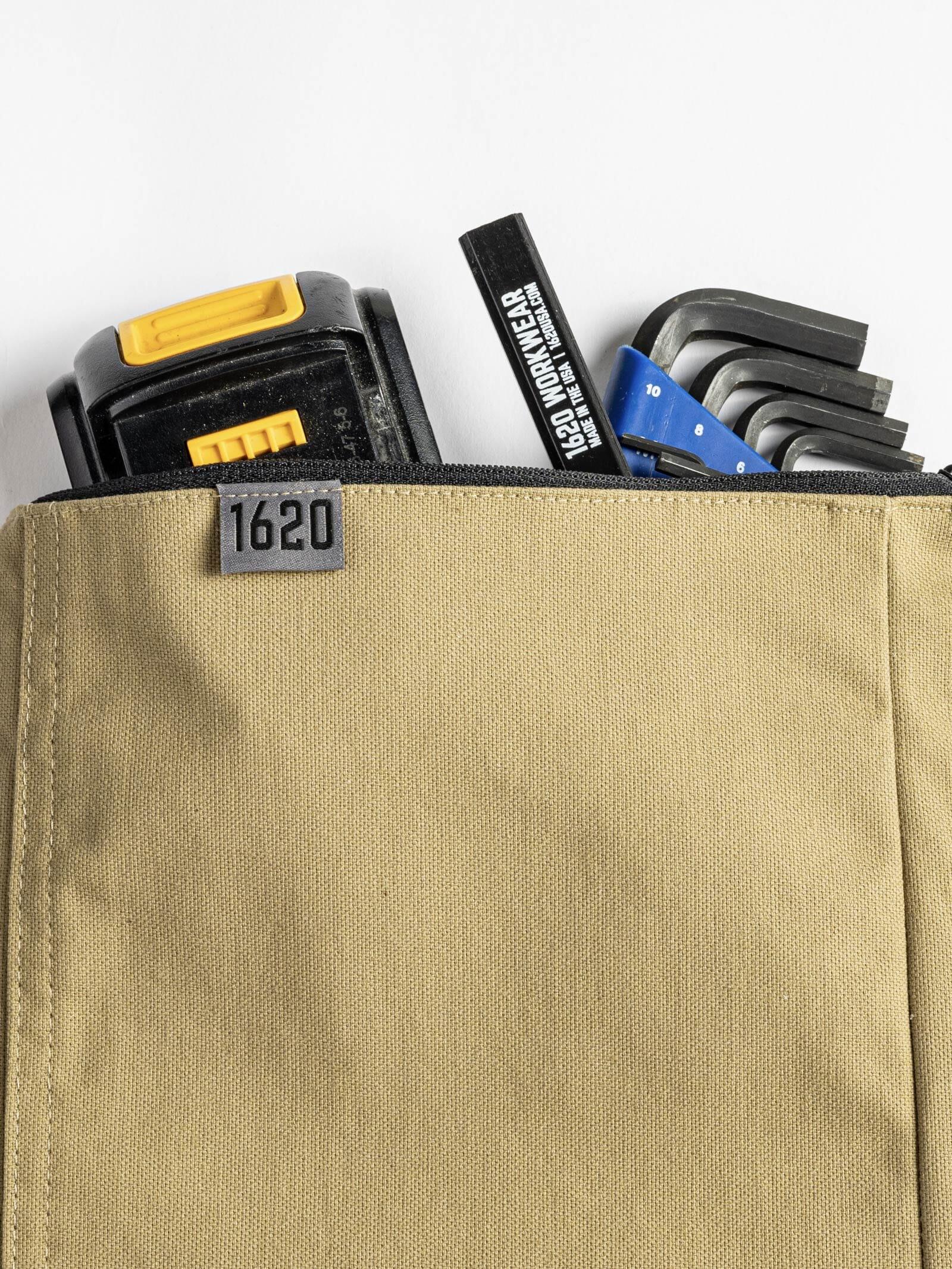 Hem End Zip Pouch upcycle 1620 Workwear, Inc